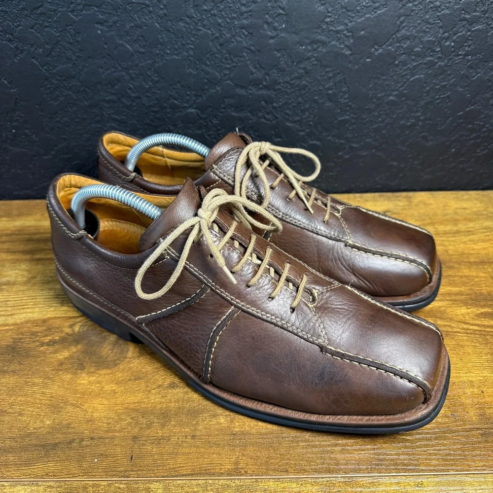 Sandro Moscoloni 5511 Brown Leather Square Toe Comfort Gel Oxford‎ Mens 10D